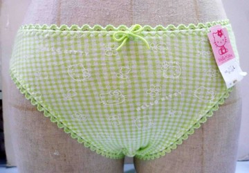 【震撼精品百貨】Hello Kitty 凱蒂貓~KITTY內衣褲-內褲-綠格子