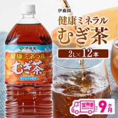 健康ミネラル むぎ茶 カフェインゼロ 2L×6本×2ケース(川南町)全9回