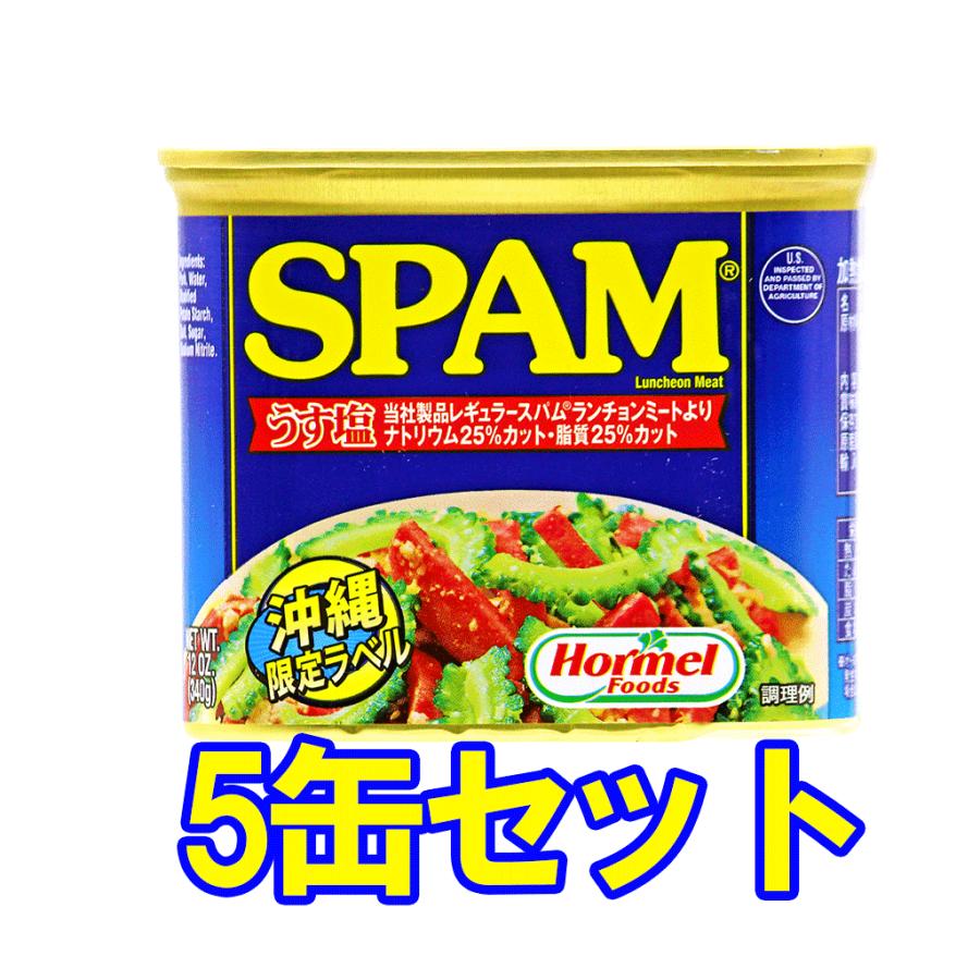 ランチョンミート SPAM 沖縄ホーメル うす塩味 340g 5缶セット ポーク串