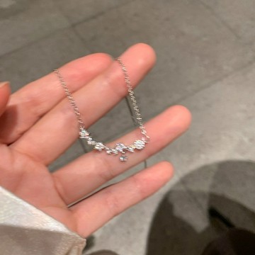 熱銷項鍊🔥 鈦鋼不掉色頸鍊 精緻星星項鍊 女 超閃鋯石小花鎖骨鏈 小衆設計高級感鎖骨鏈 簡約氣質感吊墜 輕奢百搭毛衣鏈