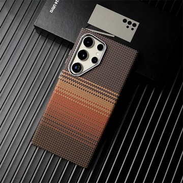 SAMSUNG 適用於三星 Galaxy S25 S24 S23 Ultra Plus 手機殼合金鏡頭防震套豪華碳纖維質