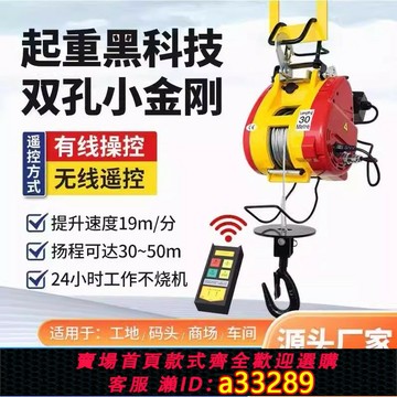 {可打統編 超低價}臺灣小金剛電動葫蘆220v家用懸掛小型電葫蘆0.5噸升降空調吊機