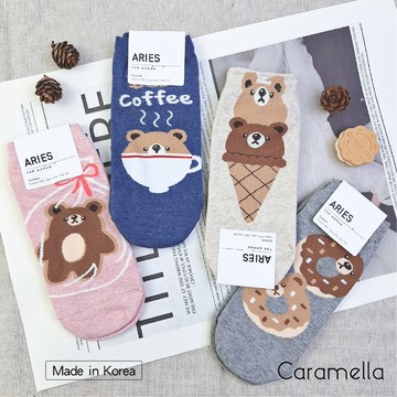 【Caramella】韓國襪子 韓國短襪 襪子 短襪 可愛襪子 踝襪 食物襪 女生襪子 薯條襪 韓國襪 船型襪 船襪