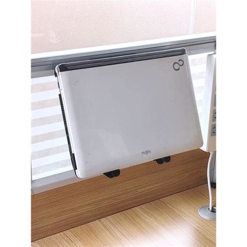 工位筆記本電腦掛架辦公桌筆電卡掛縫托架，屏風斜放懸空電腦支架