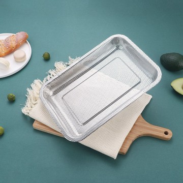 【臺灣暢銷】 304不鏽鋼漏盤長方形茶盤托盤家用餃子瀝水盤漏油盤過濾漏水瀝油 7・3