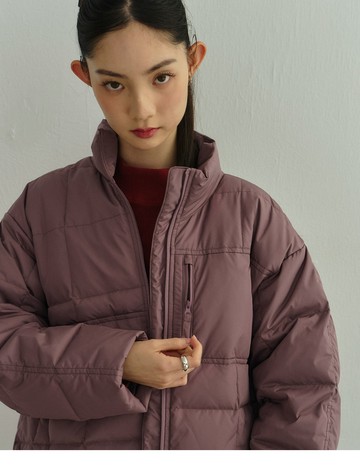 餅乾暖格立領羽絨外套(藕紫色)-女