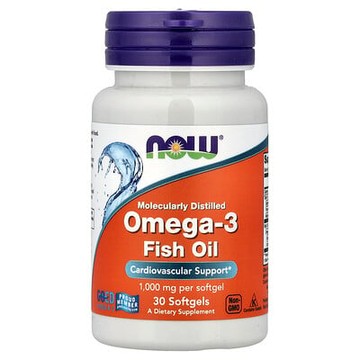 NOW Foods, Omega-3 魚油，1000 毫克，30 粒軟膠囊