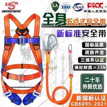 【限時免運】國標安全帶 全身雙背雙大鉤緩衝安全帶 歐式五點式高空作業安全帶