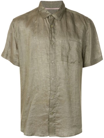 Osklen - short-sleeve button-up shirt - men - Flax - GG - Green