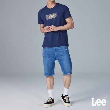 Lee 902 涼感 彈性牛仔短褲 男 中藍 LB322007878