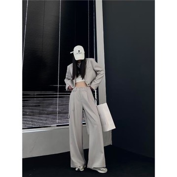 PAPERLLL秋季側開衩休閑長褲工裝