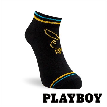 【襪款任選3雙$299、6雙$511】PLAYBOY 雙雙兔消臭女襪-黑 (BY8823)