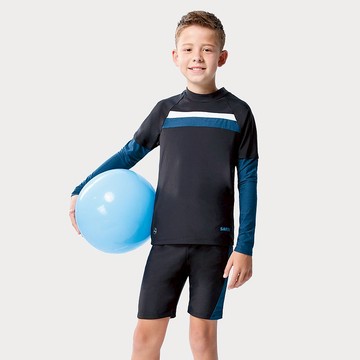 台灣製 大童長袖防曬二件式 泳裝 男女童適穿