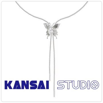 KANSAI 原創液化蝴蝶抽拉項鍊 小眾 甜酷 設計 高級感 輕奢 通勤