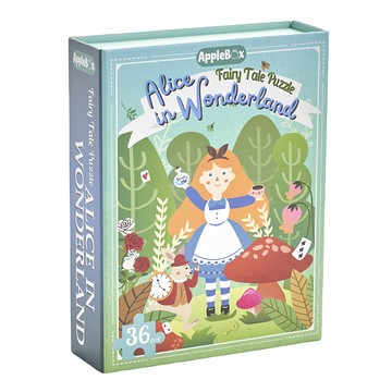 AppleBox 童話故事拼圖 益智玩具  36片  愛麗絲夢遊仙境 藍色  1盒