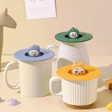 台灣現貨｜可愛造型矽膠杯蓋 防塵防漏杯蓋 杯子蓋子 水杯防塵蓋 食品級硅膠杯蓋 防漏防塵矽膠蓋 隨行杯保溫杯通用蓋