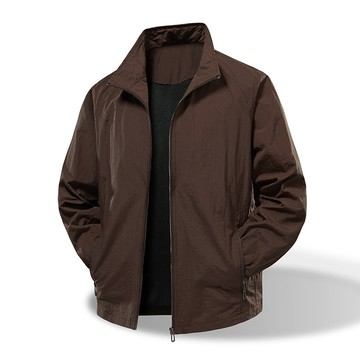 【HOT 本舖】男装工廠直銷 檔口現貨【錦綸面料】春秋新款工裝夾克男彈力防水戶外衝鋒衣立領外套夾克錦綸風衣高品質