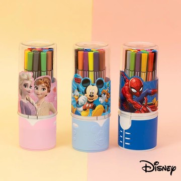 迪士尼｜24色可洗水彩筆 米奇 冰雪奇緣 蜘蛛人 水彩筆 畫筆 美術用具 文具用品 LJ196