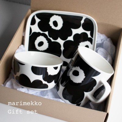 マリメッコ marimekko ウニッコ unikko ブラック ホワイト 食器