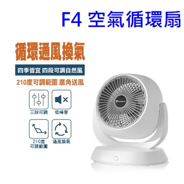 F4 空氣循環風扇 循環扇 桌面風扇 輕巧風扇 小風扇