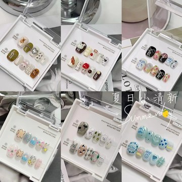 純手工穿戴甲夏日ins風可愛少女心小眾美甲手工穿戴甲指甲貼片可拆卸