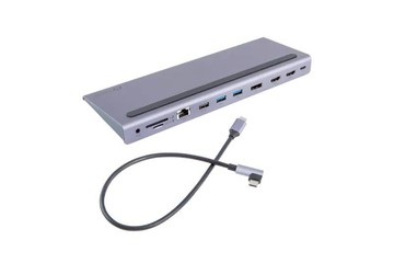 Raymii RAYDOCK® RMD-D111 三屏顯示Docking Station HUB USB-C 11合一集線器 HDMI DP 4K60Hz 100W快充 RJ45 讀卡機