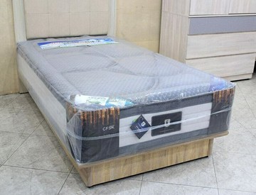 【歐風別館】冰絲涼感3.5尺單人三線硬式乳膠獨立筒床墊【基隆至台中免運費】