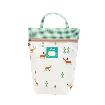 Coney Island 幼兒園多功能防水袋  20.5 x 25 x 7 cm  麋鹿 綠色 + 白色