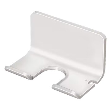 FAmILyLIFE 生活 簡約風航太鋁免打孔吹風機收納架 免釘膠款 2個  極簡白  1組