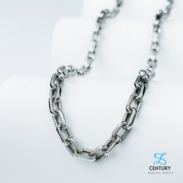 【世紀白金】Pt950鉑金項鍊 男生項鍊 刻紋版十字鍊