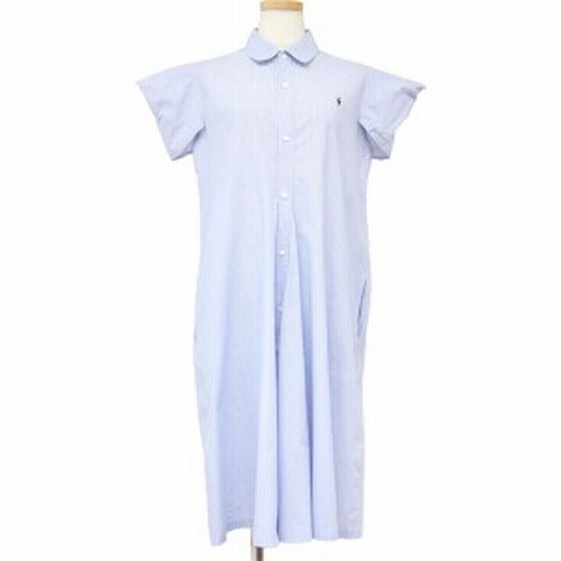 Mintdesigns ミントデザインズ ワンピース ライトブルー 水色 シャツ 春 夏 ひざ丈 丸襟 フレア ストライプ シアサッカー 大人女子 女性 通販 Lineポイント最大5 0 Get Lineショッピング