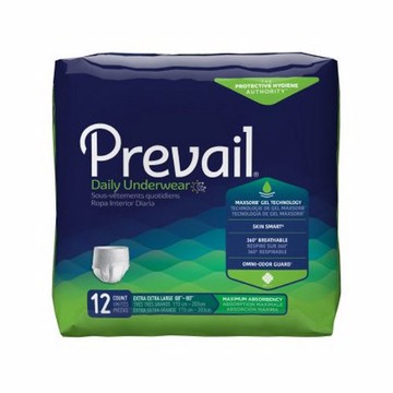 Female Adult Absorbent Underwear Prevail Daily Underwear Pull On with Tear Away Seams 2XLarge Disp White Case of 48 by First Quality