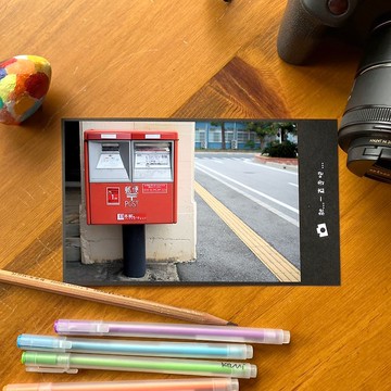 手工限量攝影明信片-日本街景方型郵筒/日本小物攝影