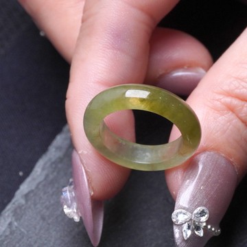冰種秋香綠翡翠戒指戒圈 | 國際12圍 | 天然緬甸玉翡翠A貨 | 送禮