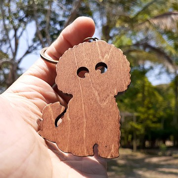 手工木作創意鑰匙圈 逗逗比熊  B款