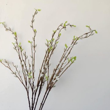 云紋銀柳仿真花束擺設家居客廳餐桌擺花假花裝飾品插花瓶花藝擺件