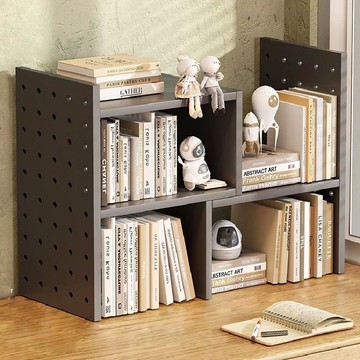 【台灣公司 可打統編】可伸縮桌面書架洞洞板書桌收納簡易靠墻轉角組合置物架木質辦公 h8157