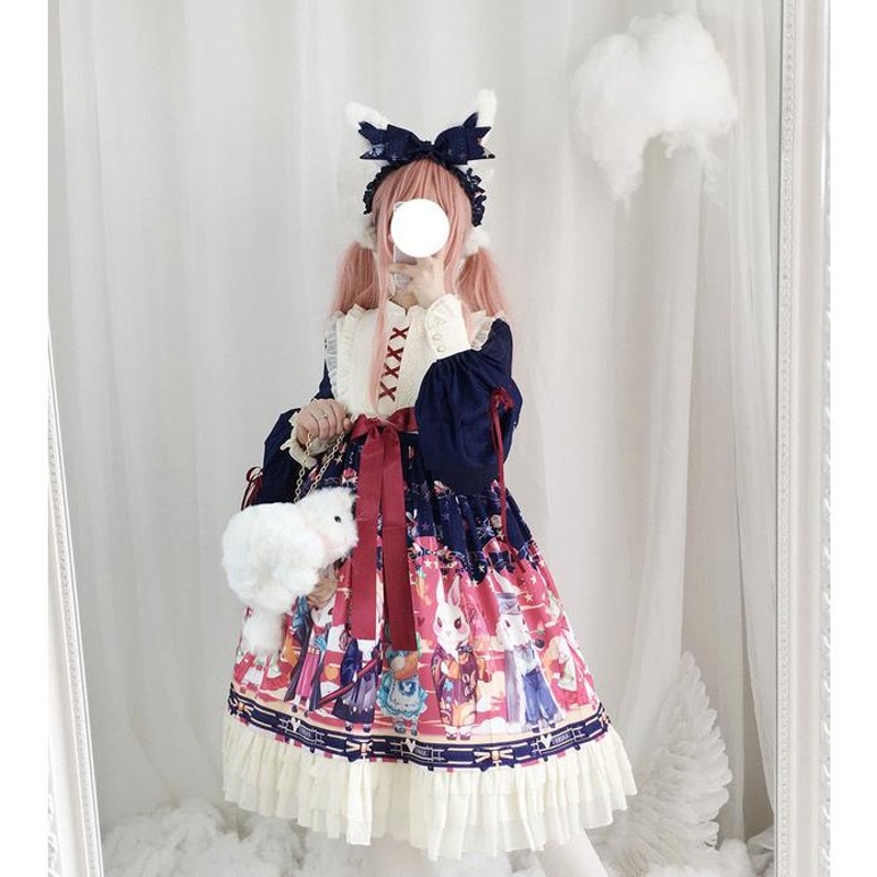 Angelic Pretty ネイビー ワンピース カチューシャセット-