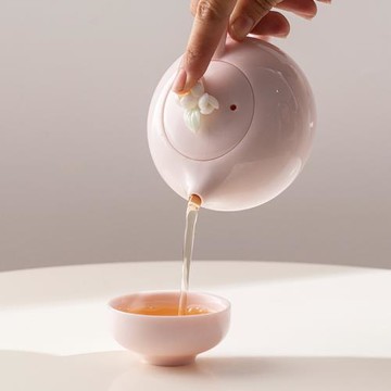 一品仟堂陶瓷茶壺家用泡茶壺單壺下午茶粉色泡茶器功夫茶具西施壺