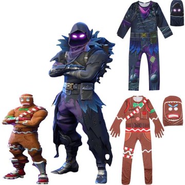 男人孩子收割者RAVEN 姜餅人骷髏頭cos造型服 萬圣節兒童表演服裝