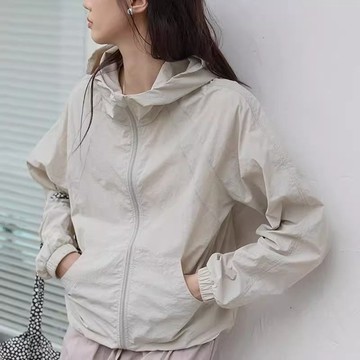夏季 韓系 防曬衣女 短款 防紫外線上衣 速乾透氣連帽外套 防曬外套  防曬衣 釣魚服 薄外套 夏天外套 罩衫