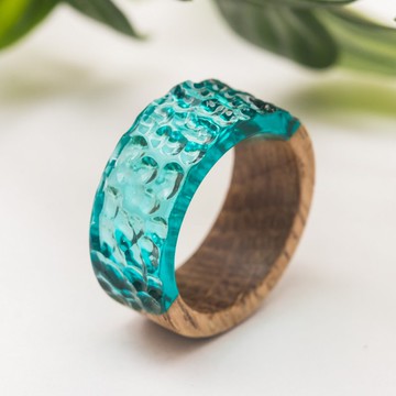 阿誇|| 由木材和樹脂製成的戒指