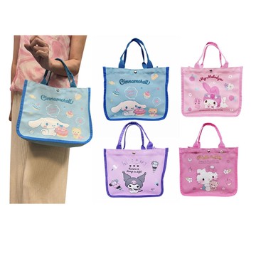 ~雪黛屋~提袋餐袋簡易手提袋KITTY庫洛米美樂蒂大耳狗小容量全齡適用K1757