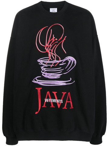 VETEMENTS - java graphic-print hoodie - unisex - Cotton/Polyester - S - Black