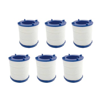 QSPA 透明PP高密度濾棉除氯過濾器-專用替換濾芯6入 除氯淨水器 廚房 pp濾心過濾雜質鐵鏽汙垢 安裝於衛浴龍頭濾水器