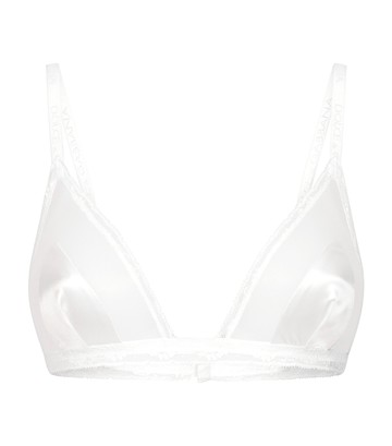 Dolce & Gabbana Silk-Blend Lace-Trim Bra
