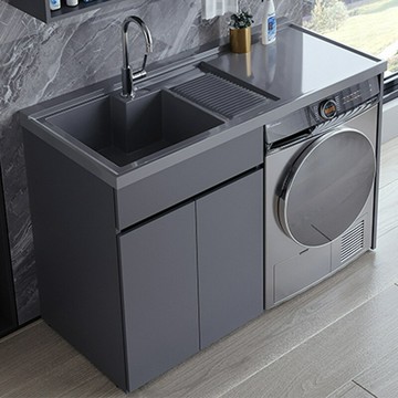 免運 開發票 蜂窩鋁陽臺洗衣機柜組合滾筒洗衣槽池臺帶搓板一體洗衣柜伴侶 快速出貨