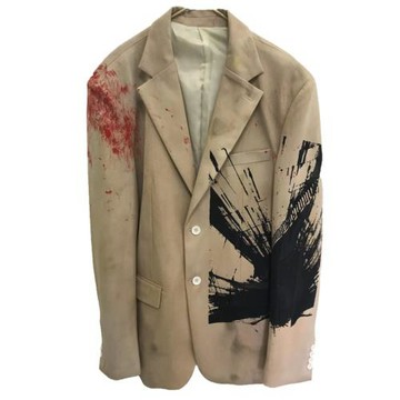Hell System 21aw 扎染做舊純手工印花水洗寬松西服外套