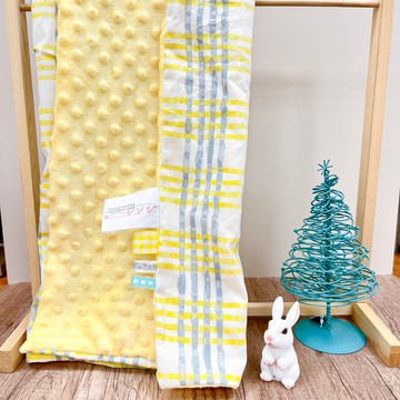 春天必備寶寶荳荳毯-黃調格紋 彌月禮盒 新生兒禮物 推車毯 汽座