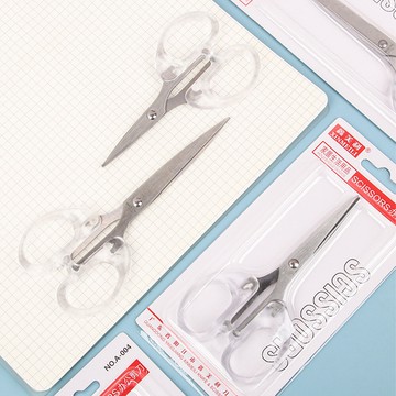 joeki簡約透明剪刀 ins風 磨砂 小剪刀 剪紙 文書剪刀 居家剪刀 無印風 wj0166